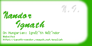 nandor ignath business card